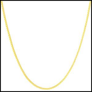 1.4mm Box Chain Necklace Gold Plated Minimalist Elegant Layering Jewelry